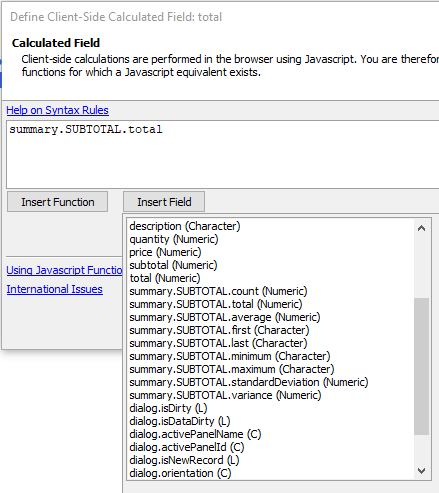 Summary Fields
